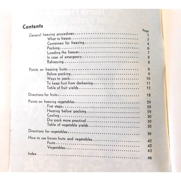 Home Freezing Of Fruits And Vegetables USDA 1976 Consumer Service Booklet - Picture 3 of 4